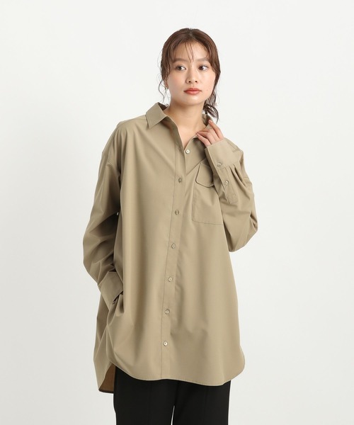 Andemiu(アンデミュウ)の「BIGシルエットシャツ589209(シャツ/ブラウス・レディース・ブルー/オフホワイト/モカ・FREE)」の21枚目の写真