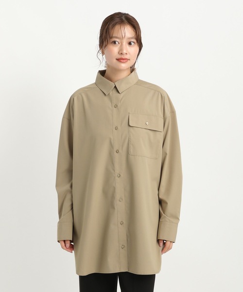 Andemiu(アンデミュウ)の「BIGシルエットシャツ589209(シャツ/ブラウス・レディース・ブルー/オフホワイト/モカ・FREE)」の22枚目の写真