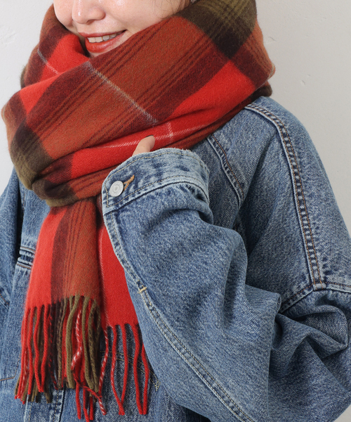 JOURNAL STANDARD（ジャーナルスタンダード）の「《追加》Cashmere ストール（ストール/ショール・レディース・ブルー/チャコールグレー/レッド系その他/レッド/グリーン系その他/サックスブルー/ブラック・FREE）」の7枚目の写真