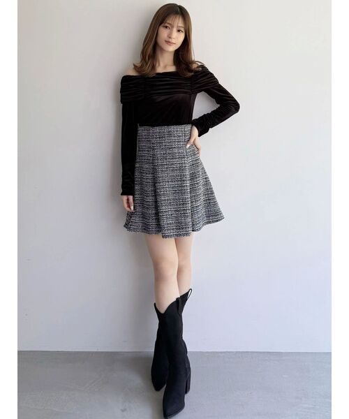MERCURYDUO（マーキュリーデュオ）の「シャーリングベロアカットソー（Tシャツ/カットソー・レディース・ブラック/イエロー/ピンク/ブラウン・FREE）」の13枚目の写真