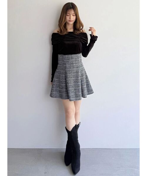 MERCURYDUO（マーキュリーデュオ）の「シャーリングベロアカットソー（Tシャツ/カットソー・レディース・ブラック/イエロー/ピンク/ブラウン・FREE）」の14枚目の写真