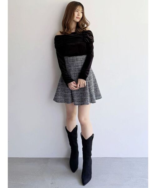 MERCURYDUO（マーキュリーデュオ）の「シャーリングベロアカットソー（Tシャツ/カットソー・レディース・ブラック/イエロー/ピンク/ブラウン・FREE）」の15枚目の写真