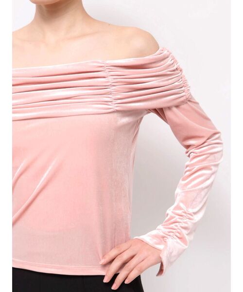 MERCURYDUO（マーキュリーデュオ）の「シャーリングベロアカットソー（Tシャツ/カットソー・レディース・ブラック/イエロー/ピンク/ブラウン・FREE）」の16枚目の写真