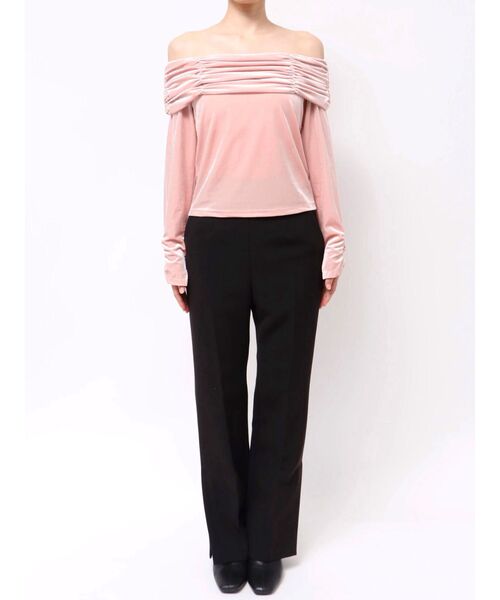 MERCURYDUO（マーキュリーデュオ）の「シャーリングベロアカットソー（Tシャツ/カットソー・レディース・ブラック/イエロー/ピンク/ブラウン・FREE）」の19枚目の写真