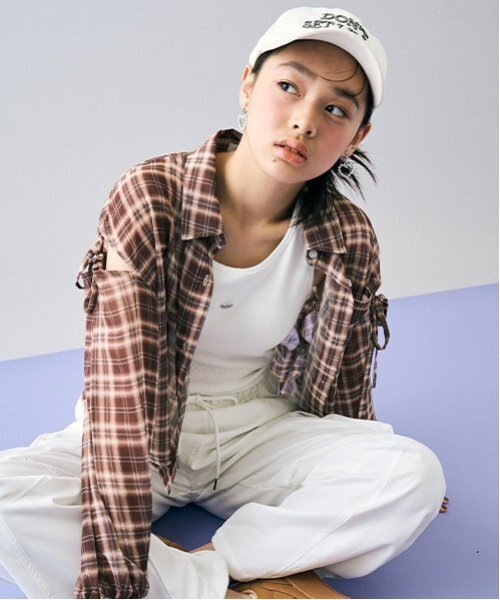 セール】インナーつきシアーチェックシャツ（シャツ/ブラウス