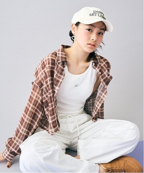 LOVETOXIC(ラブトキシック)の「インナーつきシアーチェックシャツ(シャツ/ブラウス・キッズ・ブラウン/ピンク/ブラック・L:160cm/S:140cm/130cm/M:150cm)」の5枚目の写真