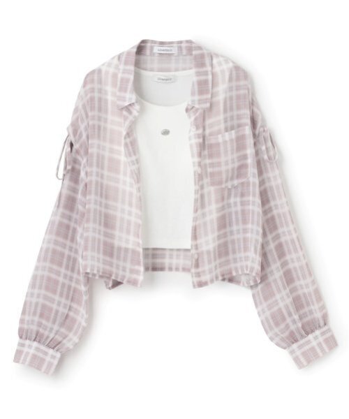 LOVETOXIC(ラブトキシック)の「インナーつきシアーチェックシャツ(シャツ/ブラウス・キッズ・ブラウン/ピンク/ブラック・L:160cm/S:140cm/130cm/M:150cm)」の11枚目の写真