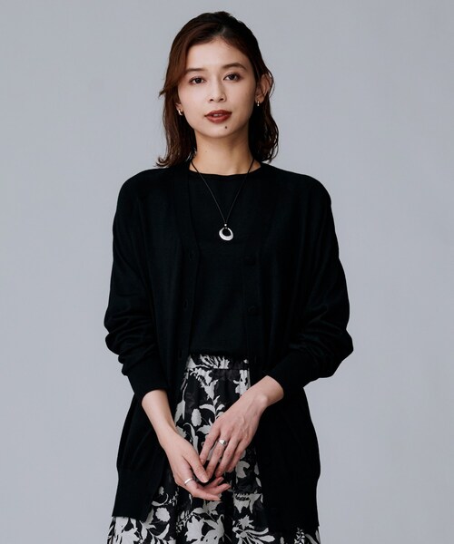 セール】【アンサンブル可/洗える/Vネック】ウールシルクカーディガン