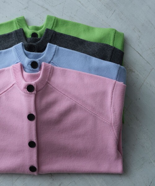 EMMEL REFINES（エメルリファインズ）の「＜EMMEL REFINES＞EM HW ルーズ 2WAY ニット プルオーバー＆カーディガン（カーディガン/ボレロ・レディース・ピンク/ケリーグリーン/ダークグレー/ライトブルー・FREE）」の7枚目の写真