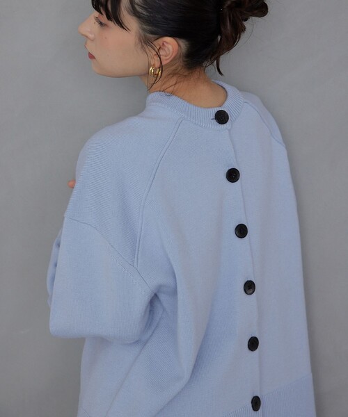 EMMEL REFINES（エメルリファインズ）の「＜EMMEL REFINES＞EM HW ルーズ 2WAY ニット プルオーバー＆カーディガン（カーディガン/ボレロ・レディース・ピンク/ケリーグリーン/ダークグレー/ライトブルー・FREE）」の6枚目の写真