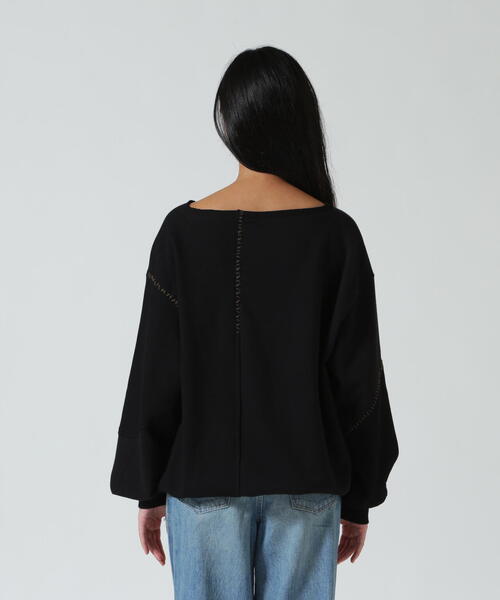 AULA AILA（アウラアイラ）の「AULA AILA/アウラアイラ/別注ステッチデザインプルオーバー（Tシャツ/カットソー・レディース・ブラック/ホワイト系2・0）」の19枚目の写真