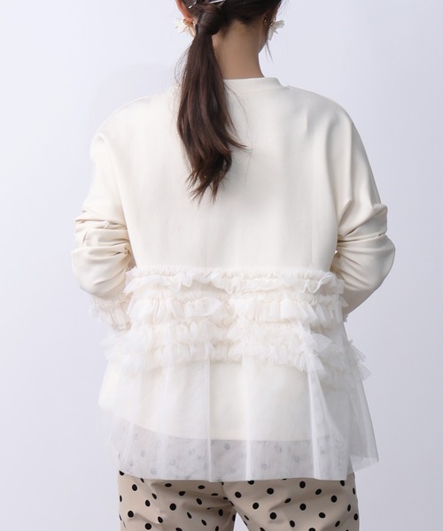 PICCIN PERLA(ピッチンペルラ)の「チュール切り替えプルオーバー(Tシャツ/カットソー・レディース・アイボリー/ブラック・M)」の8枚目の写真