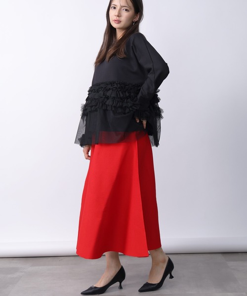 PICCIN PERLA(ピッチンペルラ)の「チュール切り替えプルオーバー(Tシャツ/カットソー・レディース・アイボリー/ブラック・M)」の15枚目の写真