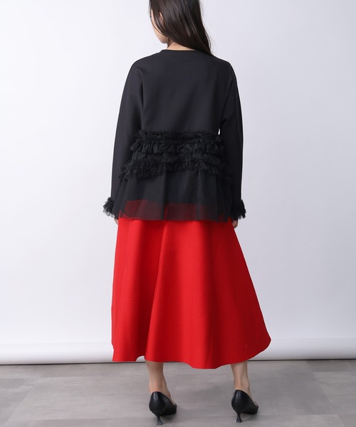 PICCIN PERLA(ピッチンペルラ)の「チュール切り替えプルオーバー(Tシャツ/カットソー・レディース・アイボリー/ブラック・M)」の14枚目の写真