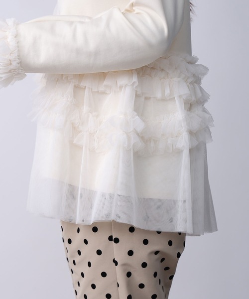 PICCIN PERLA(ピッチンペルラ)の「チュール切り替えプルオーバー(Tシャツ/カットソー・レディース・アイボリー/ブラック・M)」の19枚目の写真