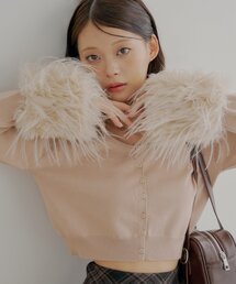 PRADA ファー付き カーディガン ボレロ 38 ポンチョ ショート PRADA ファー付き カーディガン ボレロ 38 ポンチョ ショート