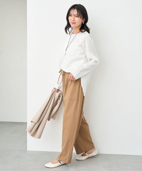 UNFILO（アンフィーロ）の「サテン レイヤードブラウス（シャツ/ブラウス・レディース・ホワイト系/アイボリー系/グレー系/スカイブルー系・MEDIUM/LARGE/SMALL）」の16枚目の写真