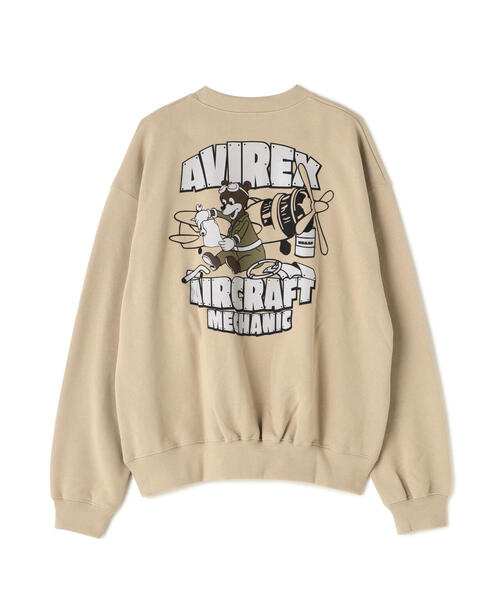 AVIREX(アヴィレックス)の「《WEB&DEPOT限定》FLIGHT MECHANIC CREW NECK SWEAT / フライト メカニック クルーネック スウェット(スウェット・レディース・ベージュ/ブラック/ライトグレー・F)」の3枚目の写真