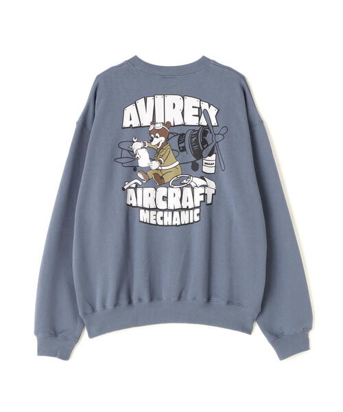 AVIREX(アヴィレックス)の「《WEB&DEPOT限定》FLIGHT MECHANIC CREW NECK SWEAT / フライト メカニック クルーネック スウェット(スウェット・レディース・ベージュ/ブラック/ライトグレー・F)」の2枚目の写真