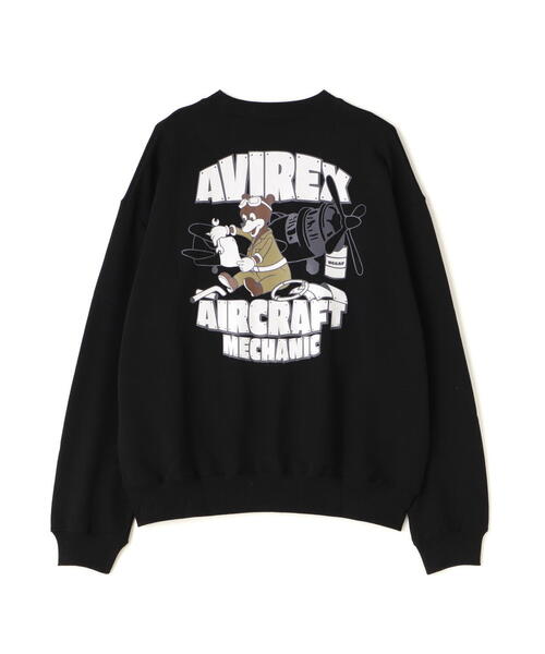AVIREX(アヴィレックス)の「《WEB&DEPOT限定》FLIGHT MECHANIC CREW NECK SWEAT / フライト メカニック クルーネック スウェット(スウェット・レディース・ベージュ/ブラック/ライトグレー・F)」の1枚目の写真