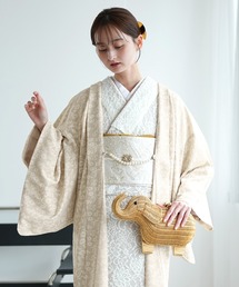 utatane(ウタタネ)の羽織 レース ニコアンティーク モザイクフラワーベージュ 日本製(着物)