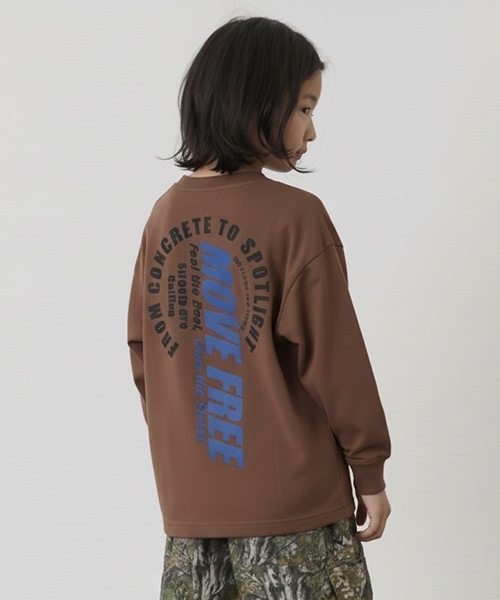 GLAZOS（グラソス）の「【SKIT0LY】【プチプラ】バックサークルロゴ長袖Tシャツ（Tシャツ/カットソー・キッズ・イエロー/ネイビー/ブラック/ブルー/オレンジ/ホワイト/グリーン/ブラウン・140cm/100cm/120cm/110cm/130cm）」の4枚目の写真