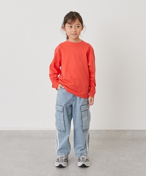 GLAZOS（グラソス）の「【SKIT0LY】【プチプラ】バックサークルロゴ長袖Tシャツ（Tシャツ/カットソー・キッズ・イエロー/ネイビー/ブラック/ブルー/オレンジ/ホワイト/グリーン/ブラウン・140cm/100cm/120cm/110cm/130cm）」の15枚目の写真