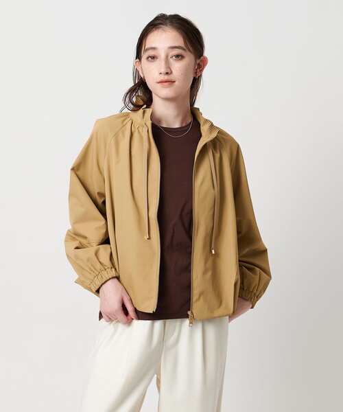 マリリンムーン レース　ブルゾン　ペプラム ベージュ　ライトアウター　光沢感 マリリンムーン レース ブルゾン ペプラム ベージュ ライトアウター 光沢感