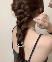 ONEP STAR（ワンピスター）の「リボン＆パールヘアアクセサリー（ヘアゴム）」