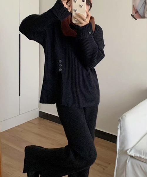 ⭐️MISTY⭐️セットアップ セール】【SETUP7】サイドスリットリブニットセットアップ