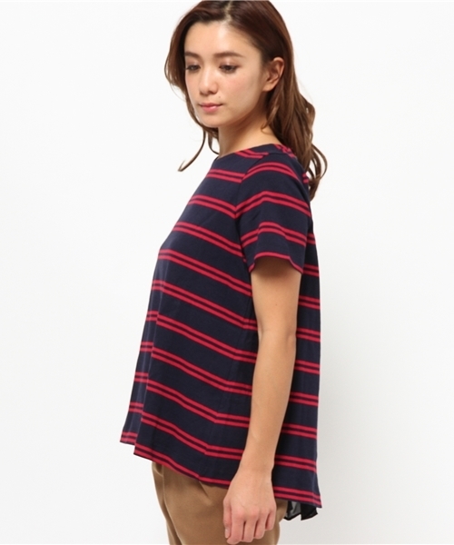 OUTLET(アウトレット)の「【Discoat】後ロプリーツWボーダーP/O(Tシャツ/カットソー・レディース・ネイビー・MEDIUM/LARGE)」の5枚目の写真