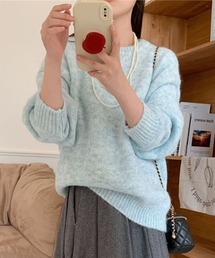 クルーネックニットプルオーバー