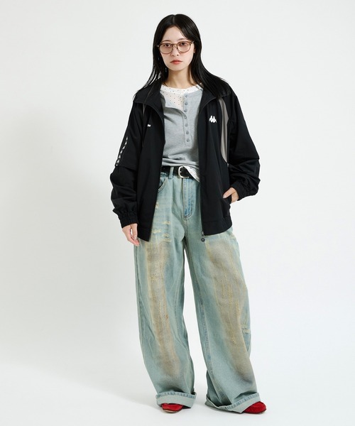 Perushu(ペルーシュ)の「Perushu × Kappa コラボスタンドネックブルゾン(ジャージ・メンズ・ボルドー/ブラック/ホワイト・LARGE/SMALL/MEDIUM)」の10枚目の写真