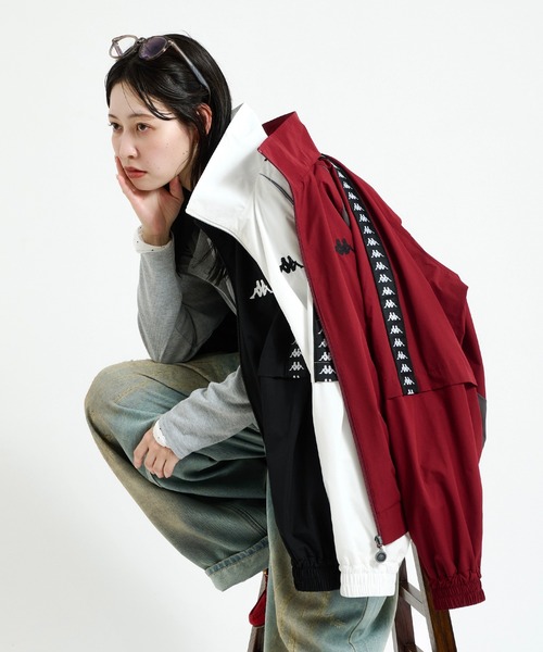 Perushu(ペルーシュ)の「Perushu × Kappa コラボスタンドネックブルゾン(ジャージ・メンズ・ボルドー/ブラック/ホワイト・LARGE/SMALL/MEDIUM)」の11枚目の写真