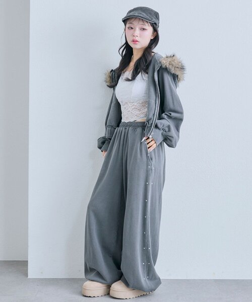 ピグメントファー付きパーカー（パーカー）｜OLIVE des OLIVE