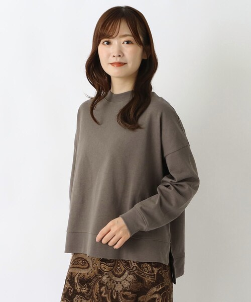one'sterrace(ワンズテラス)の「ヘビーウェイト天竺脇スリットワイドプルオーバー(Tシャツ/カットソー・レディース・ブラック系8/ネイビー系5/パープル系2/ブルー系その他7/ブラウン系8・02)」の3枚目の写真