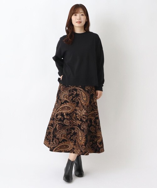 one'sterrace(ワンズテラス)の「ヘビーウェイト天竺脇スリットワイドプルオーバー(Tシャツ/カットソー・レディース・ブラック系8/ネイビー系5/パープル系2/ブルー系その他7/ブラウン系8・02)」の14枚目の写真