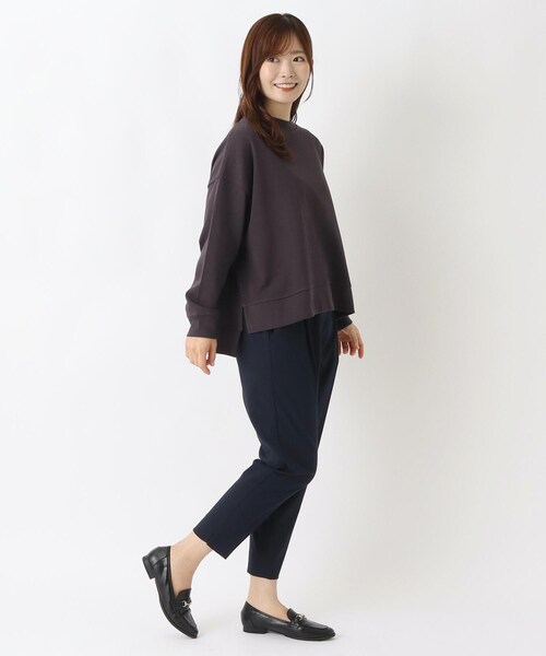 one'sterrace(ワンズテラス)の「ヘビーウェイト天竺脇スリットワイドプルオーバー(Tシャツ/カットソー・レディース・ブラック系8/ネイビー系5/パープル系2/ブルー系その他7/ブラウン系8・02)」の16枚目の写真
