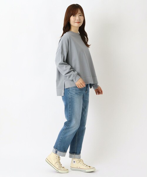 one'sterrace(ワンズテラス)の「ヘビーウェイト天竺脇スリットワイドプルオーバー(Tシャツ/カットソー・レディース・ブラック系8/ネイビー系5/パープル系2/ブルー系その他7/ブラウン系8・02)」の18枚目の写真