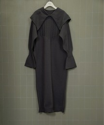 lawgy（ラウジー）の「big collar cuffs flare op / ビッグカラーカフスフレアワンピース（ワンピース）」