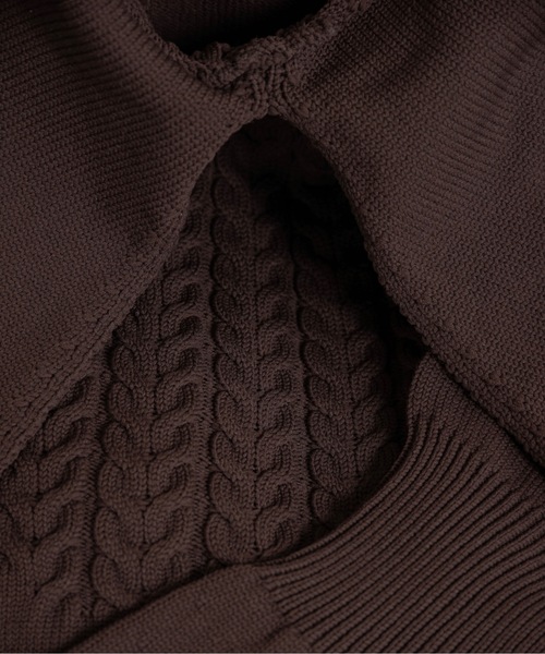 lawgy(ラウジー)の「big collar cuffs flare op / ビッグカラーカフスフレアワンピース(ワンピース・レディース・チャコール/ホワイト/ブラウン・FREE)」の12枚目の写真