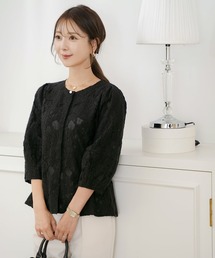 起毛 レース ランタンスリーブ ブラウス le reve vaniller