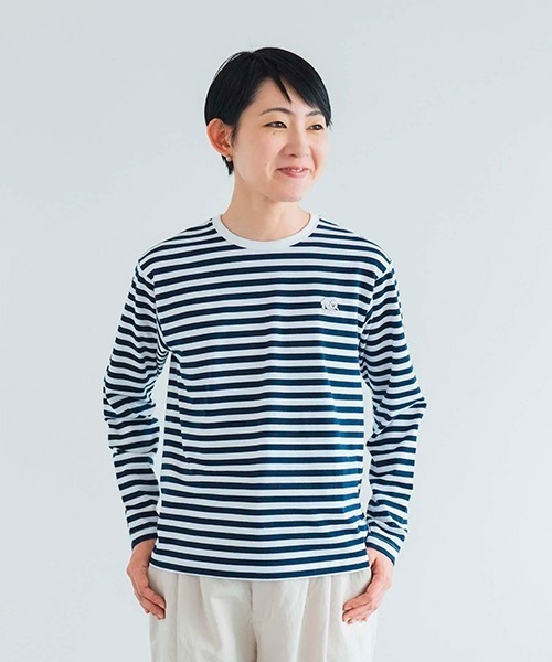 MAMBO(マンボ)の「MAMBO ボーダー長袖Tシャツ(Tシャツ/カットソー・レディース・ネイビー・MEDIUM)」の1枚目の写真