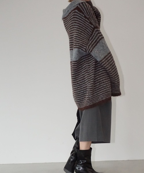 chuclla（チュクラ）の「【YOUYILIN】 2wayボーダーカーディガン CHYOUW25a006（カーディガン/ボレロ・レディース・グレー系その他・FREE）」の4枚目の写真