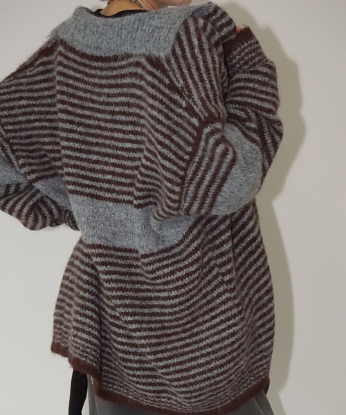 chuclla（チュクラ）の「【YOUYILIN】 2wayボーダーカーディガン CHYOUW25a006（カーディガン/ボレロ・レディース・グレー系その他・FREE）」の6枚目の写真