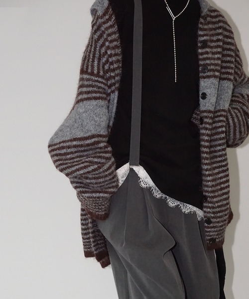 chuclla（チュクラ）の「【YOUYILIN】 2wayボーダーカーディガン CHYOUW25a006（カーディガン/ボレロ・レディース・グレー系その他・FREE）」の7枚目の写真