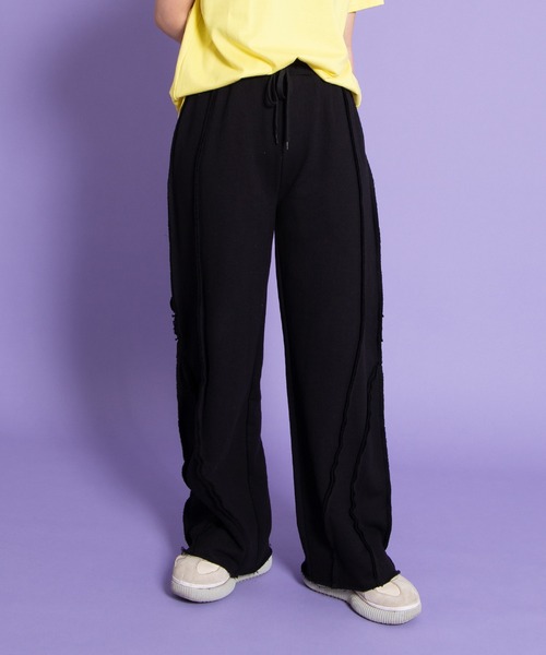 PUNYUS（プニュズ）の「カットオフスウェットパンツ（スウェットパンツ・レディース・杢グレー/ブラック・1/2/3/4）」の12枚目の写真