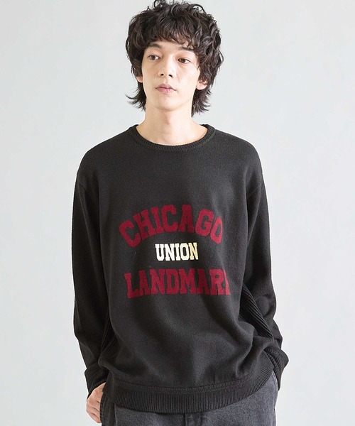 UNION STATION(ユニオンステーション)の「【ウォッシャブル素材】ソフトタッチスフレヤーン杢ニット(ニット/セーター・メンズ・ホワイト系その他/グレー系その他/ブラック系その他・M/L)」の2枚目の写真