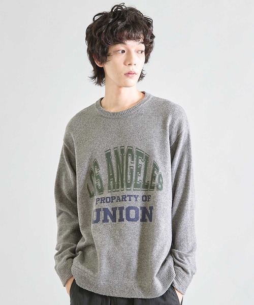 UNION STATION(ユニオンステーション)の「【ウォッシャブル素材】ソフトタッチスフレヤーン杢ニット(ニット/セーター・メンズ・ホワイト系その他/グレー系その他/ブラック系その他・M/L)」の3枚目の写真