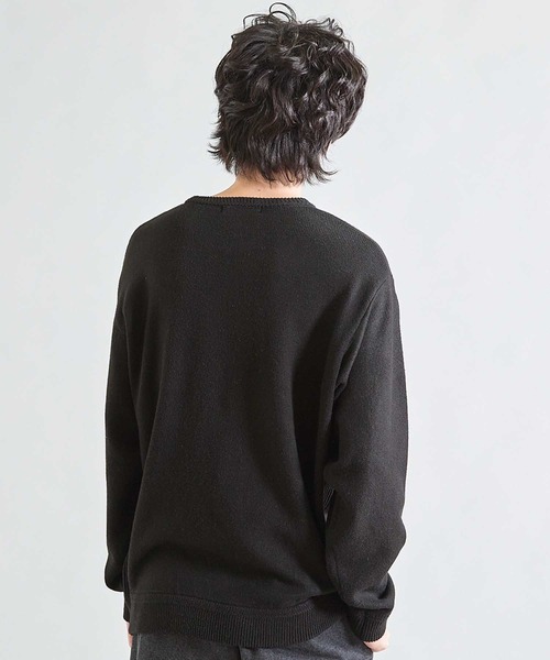 UNION STATION(ユニオンステーション)の「【ウォッシャブル素材】ソフトタッチスフレヤーン杢ニット(ニット/セーター・メンズ・ホワイト系その他/グレー系その他/ブラック系その他・M/L)」の11枚目の写真